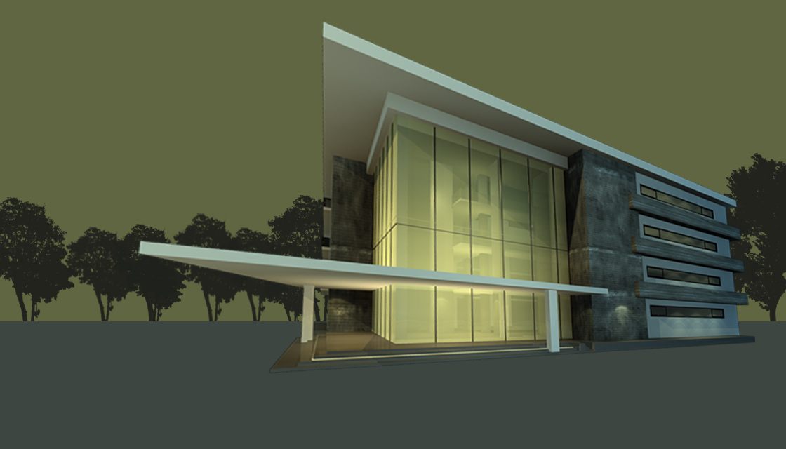 Modern waterfront office building