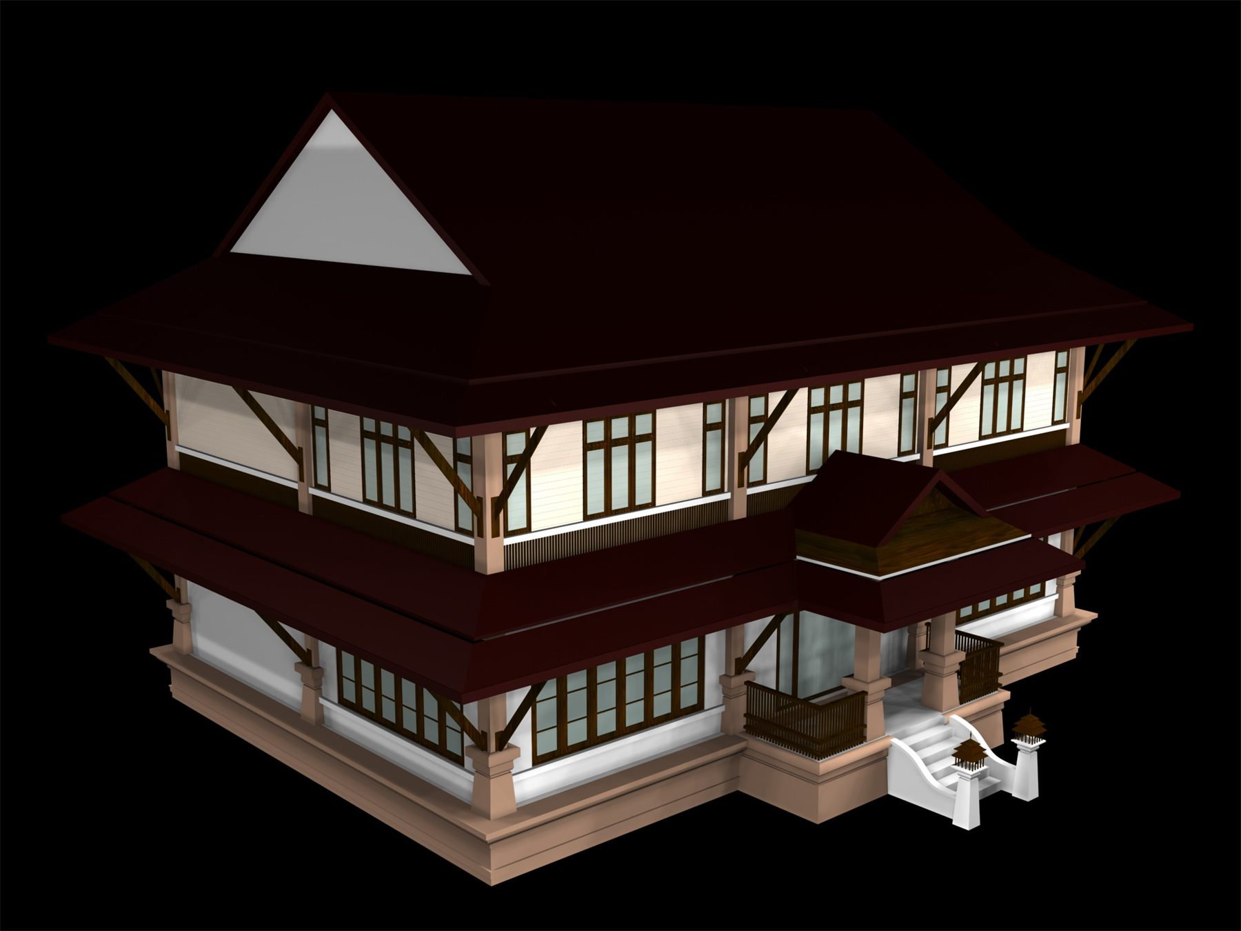 บ้านพักสองชั้นสไตล์ไทยร่วมสมัย