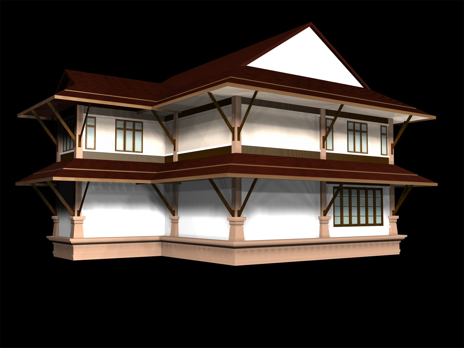 บ้านพักสองชั้นสไตล์ไทยร่วมสมัย