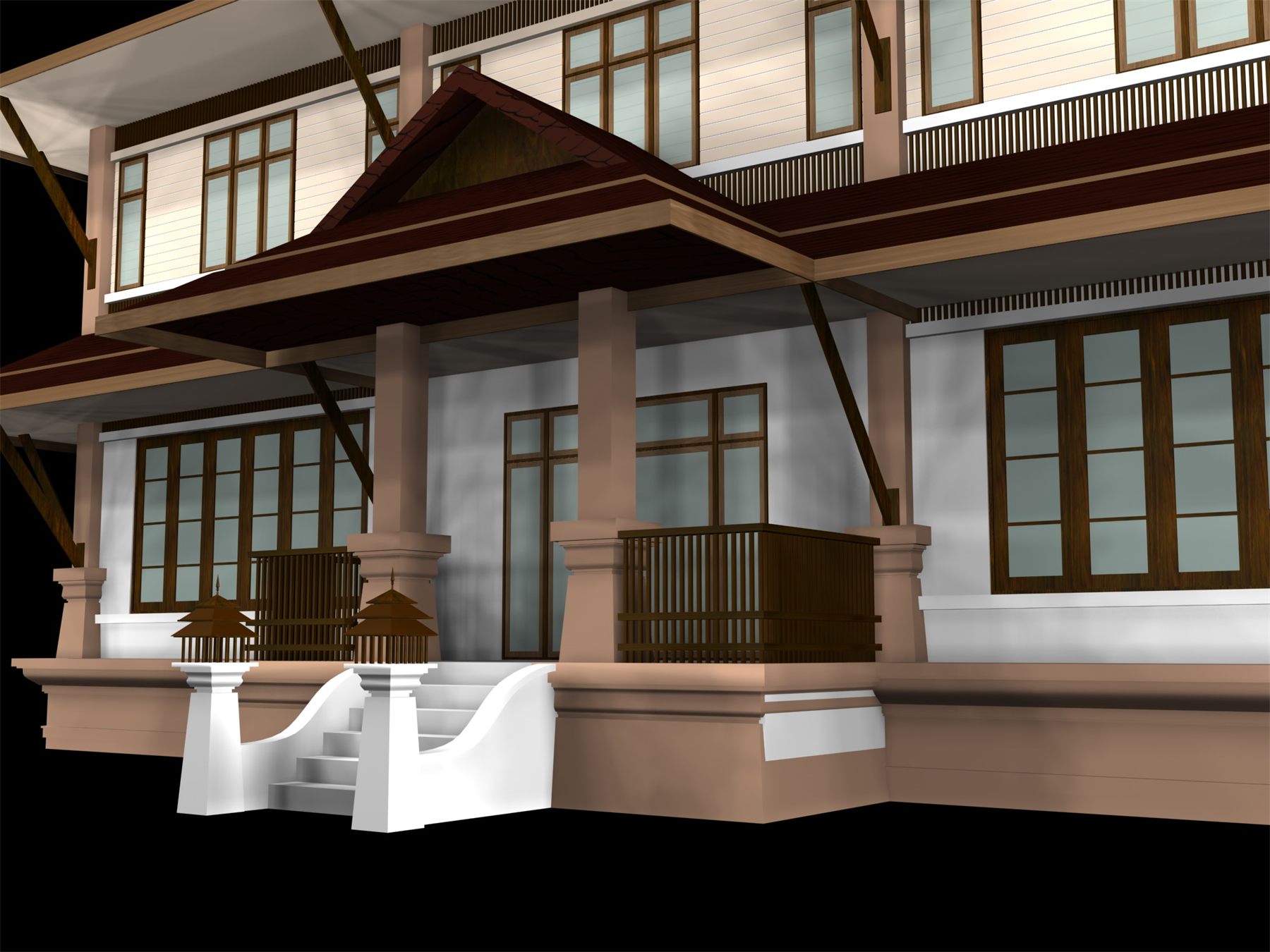 บ้านพักสองชั้นสไตล์ไทยร่วมสมัย